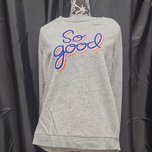 Gray Sweatshirt with 'So Good' velvet print